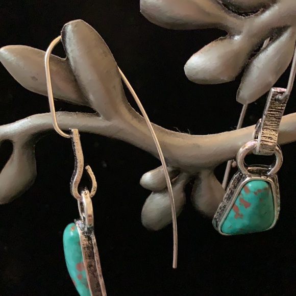 3/$20 Turquoise silver color earrings - Picture 3 of 4